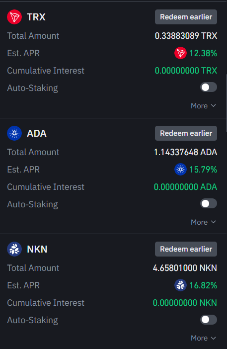 Staking na burze Binance